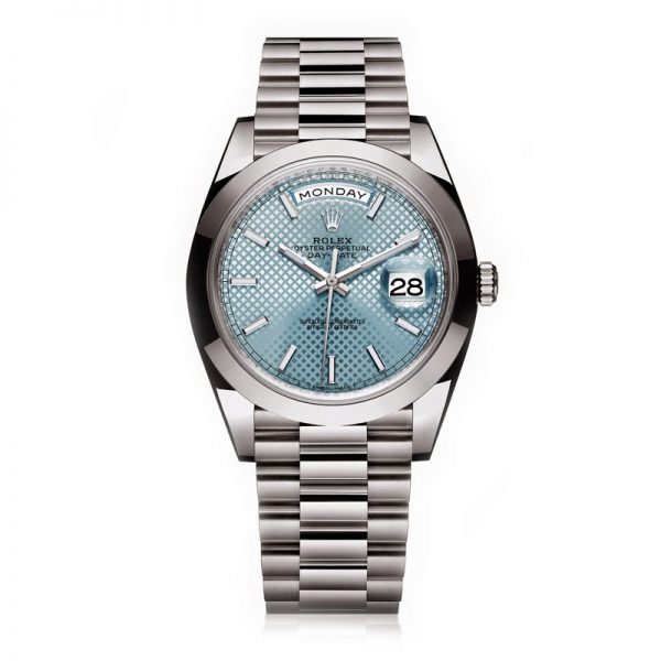 Rolex Day-Date Fake Swiss Watches UK With Ice Blue Dials On Sale