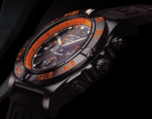 The Tough Style ——- UK 44MM Breitling Chronomat Fake Watches With Orange Elements