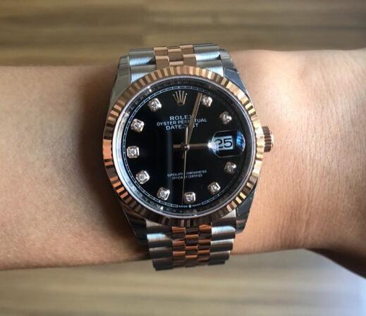 Rolex Datejust Replica watch UK With Everose Gold And Oystersteel Case For Women