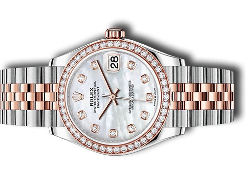 The white dials copy watches are decorated with diamonds.